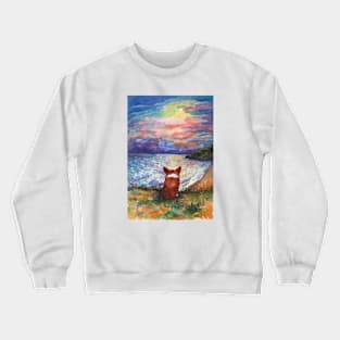 Corgi sunset adorer Crewneck Sweatshirt